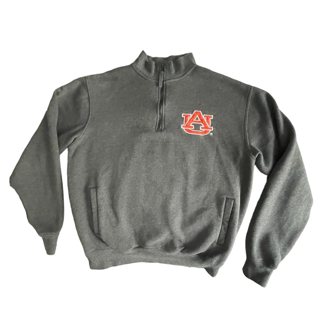 STADIUM ATHLETICS Pullover Woman’s Gray Auburn Tigers Football 1/4 Zip Size M
